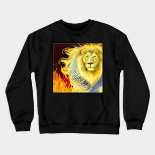 FIERY BLUE LION Crewneck Sweatshirt